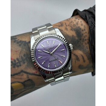 Custom Seiko Mod • Purple Guilloche Motif Oyster Perpetual • 36mm